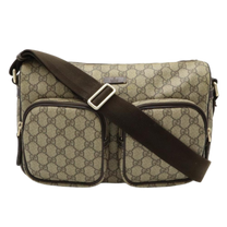 Thumbnail of Vintage Brown Canvas Gucci Crossbody Bag - Image 1