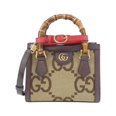 Vintage Brown Canvas Gucci Handbag