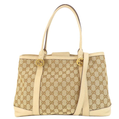Vintage Brown Canvas Gucci Tote