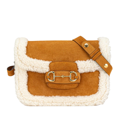 Vintage Brown Leather Gucci Shoulder Bag