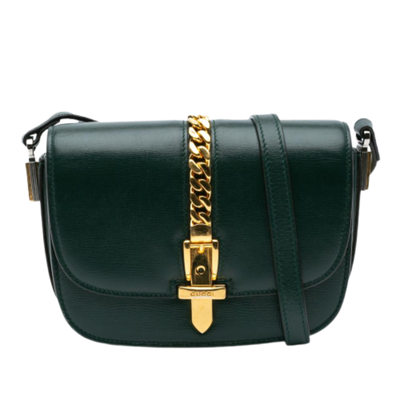 Pre-Owned Green Leather Gucci Sylvie