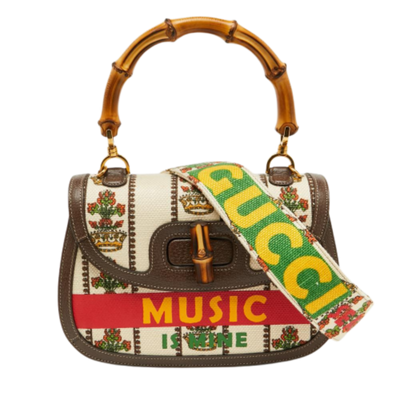 Vintage Multicolor Canvas Gucci Bamboo