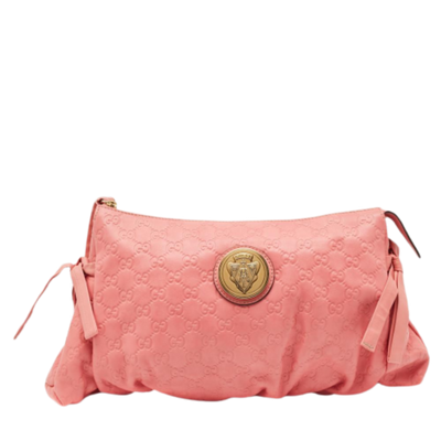 Pre-Owned Pink Leather Gucci Clutch