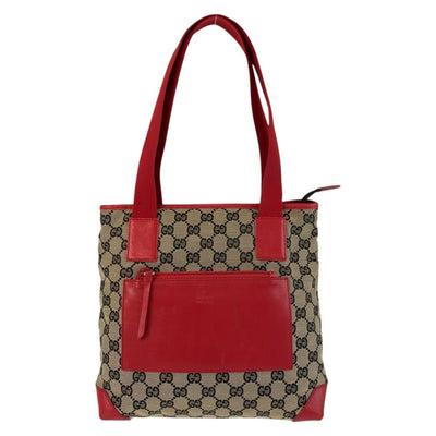 Pre-Owned Red Canvas Gucci Tote