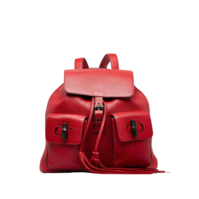 Pre-Owned Red Leather Gucci Backpack