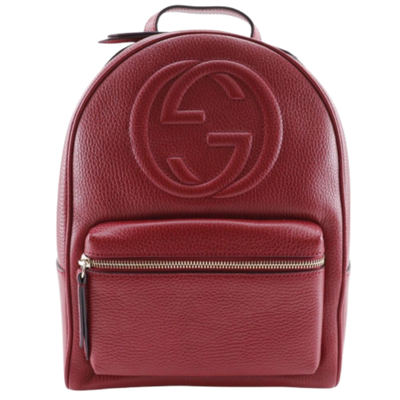 Vintage Red Leather Gucci Backpack