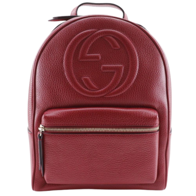 Vintage Red Leather Gucci Backpack