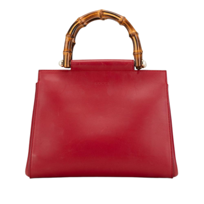 Red Leather Gucci Bamboo