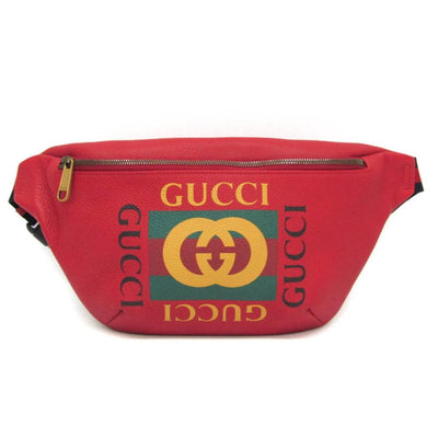 Pre-Owned Red Leather Gucci Belt Bag