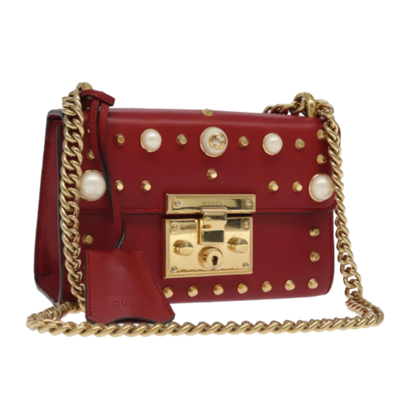 Vintage Red Leather Gucci Crossbody Bag