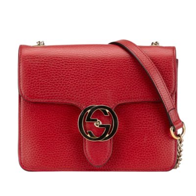 Red Leather Gucci Crossbody Bag
