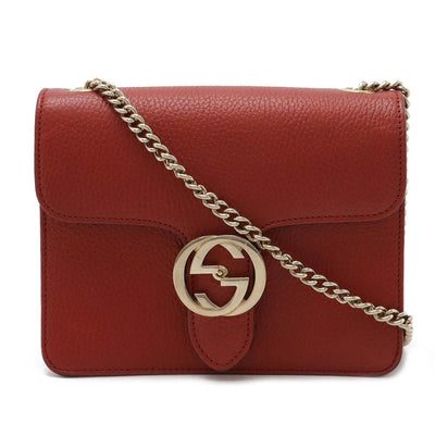 Vintage Red Leather Gucci Shoulder Bag