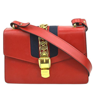 Vintage Red Leather Gucci Sylvie