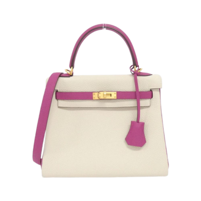 Vintage Beige Leather Hermes Kelly