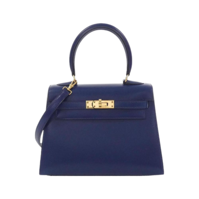 Vintage Blue Leather Hermes Kelly