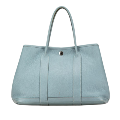 Vintage Blue Leather Hermes Garden Party