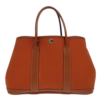 Pre-Owned Brown Canvas Hermes Garden Party