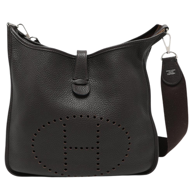 Vintage Brown Leather Hermes Evelyne