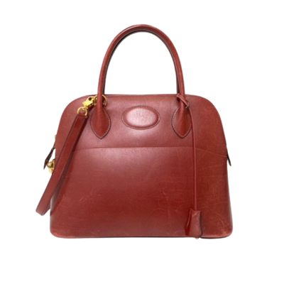 Burgundy Leather Hermes Bolide