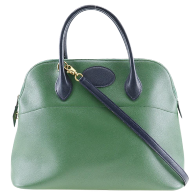 Pre-Owned Green Leather Hermes Bolide