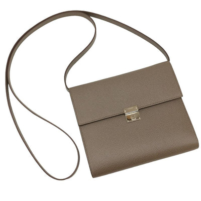 Pre-Owned Grey Leather Hermes Shoulder Bag