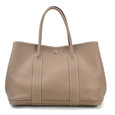 Grey Leather Hermes Garden Party