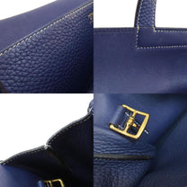 Thumbnail of Pre-Owned Navy Leather Hermes Shoulder Bag - Image 6