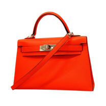 Thumbnail of Pre-Owned Orange Leather Hermes Kelly - Image 1