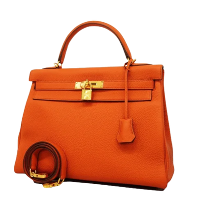 Orange Leather Hermes Handbag