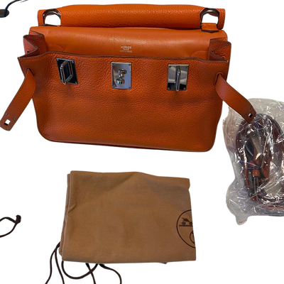Pre-Owned Orange Leather Hermes Shoulder Bag