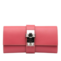 Thumbnail of Vintage Pink Leather Hermes Clutch - Image 1