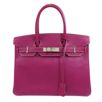 Thumbnail of Pre-Owned Pink Leather Hermes Handbag - Image 1