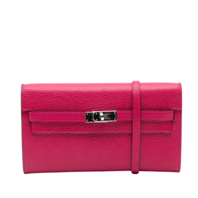 Pink Leather Hermes Crossbody Bag