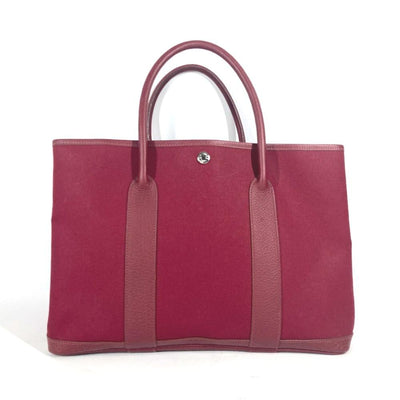 Pre-Owned Red Canvas Hermes Garden Party