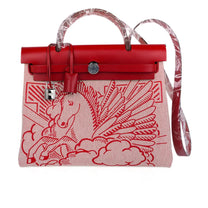 Thumbnail of Vintage Red Canvas Hermes Handbag - Image 1