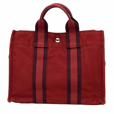 Red Canvas Hermes Tote