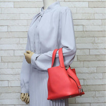 Thumbnail of Vintage Red Fabric Hermes Handbag - Image 2