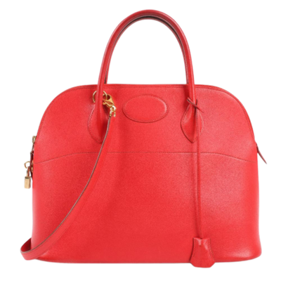 Vintage Red Leather Hermes Bolide