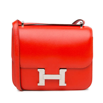Red Leather Hermes Crossbody Bag
