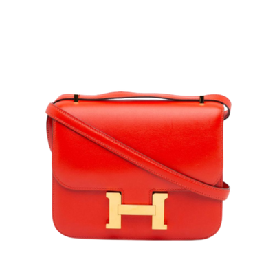 Pre-Owned Red Leather Hermes Constance Bag