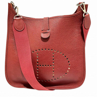 Pre-Owned Red Leather Hermes Evelyne