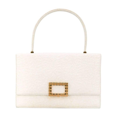 White Fabric Hermes Handbag