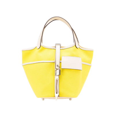 Yellow Canvas Hermes Picotin Lock PM
