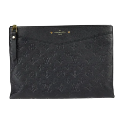 Pre-Owned Black Canvas Louis Vuitton Clutch