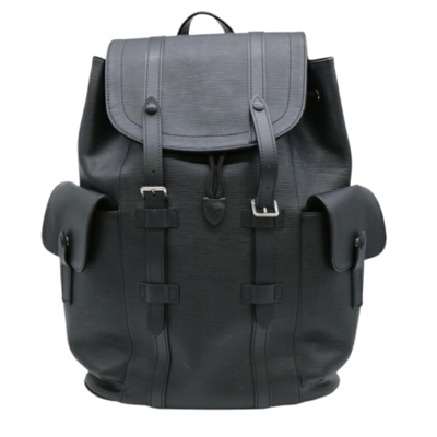 Pre-Owned Black Leather Louis Vuitton Christopher Backpacks