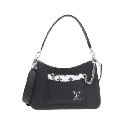Vintage Black Leather Louis Vuitton Shoulder Bags