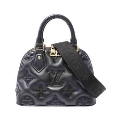 Vintage Black Leather Louis Vuitton Alma