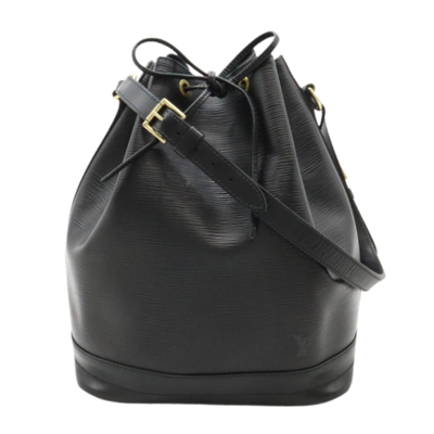 Vintage Black Leather Louis Vuitton Shoulder Bags