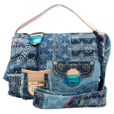 Blue Denim Louis Vuitton Shoulder Bags