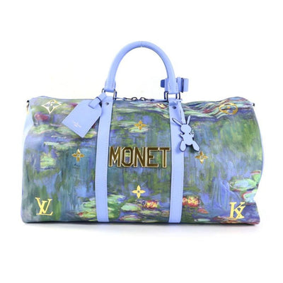 Blue Leather Louis Vuitton Keepall